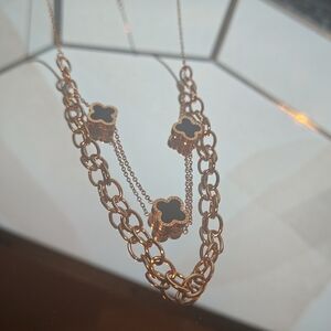 Elegant Gold and Black Women's Necklace